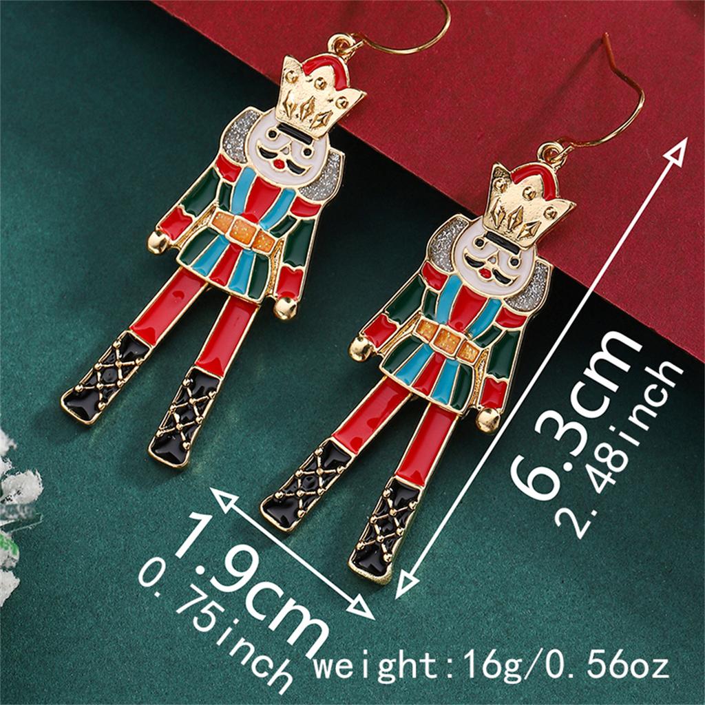 Fashion Green Hairball Christmas Tree Drop Earrings For Women Xmas Bowknot Bells Deer Santa Claus Earring Festival Party Jewelry