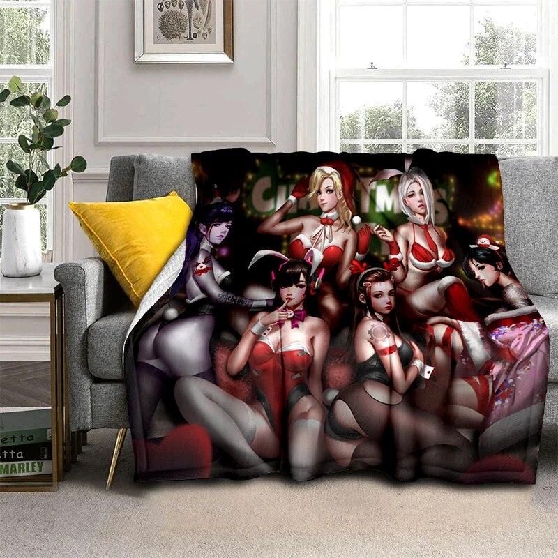 Weihnachten Sexy Schönheit Geschenk Weiche Plüsch Sofa Bett Werfen Cartoon Picknick Decken Moderne Flanell Decke Abdeckung Bettdecke Geschenk
