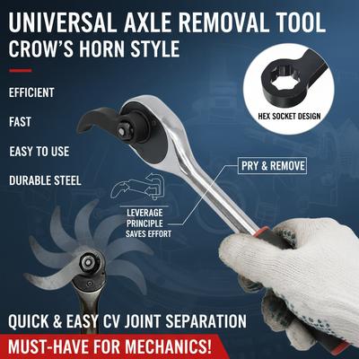 1/2PCS Axle Shaft Removal Tool 1/2 Inch Ratcheting Pry Bar Adapter Heavy-Duty Wrench Head for Automotive Repair and Maintenance