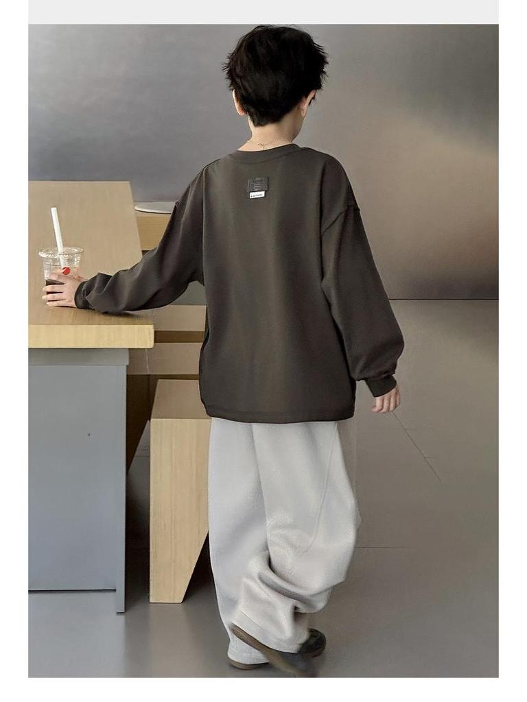 2025 Chlapecké trendy volné dlouhé kalhoty: Jarní/Podzimní Korejský Styl pro Střední a Velké Děti