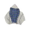 Sudadera con capucha a cuadros reversible para hombre con cremallera de manga larga