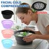 Foldable Facial Ice Bath Bowl Silicone Cooling Facial Washing Basin with Built In Icetray Travel Portable Beauty Skin Care Tool