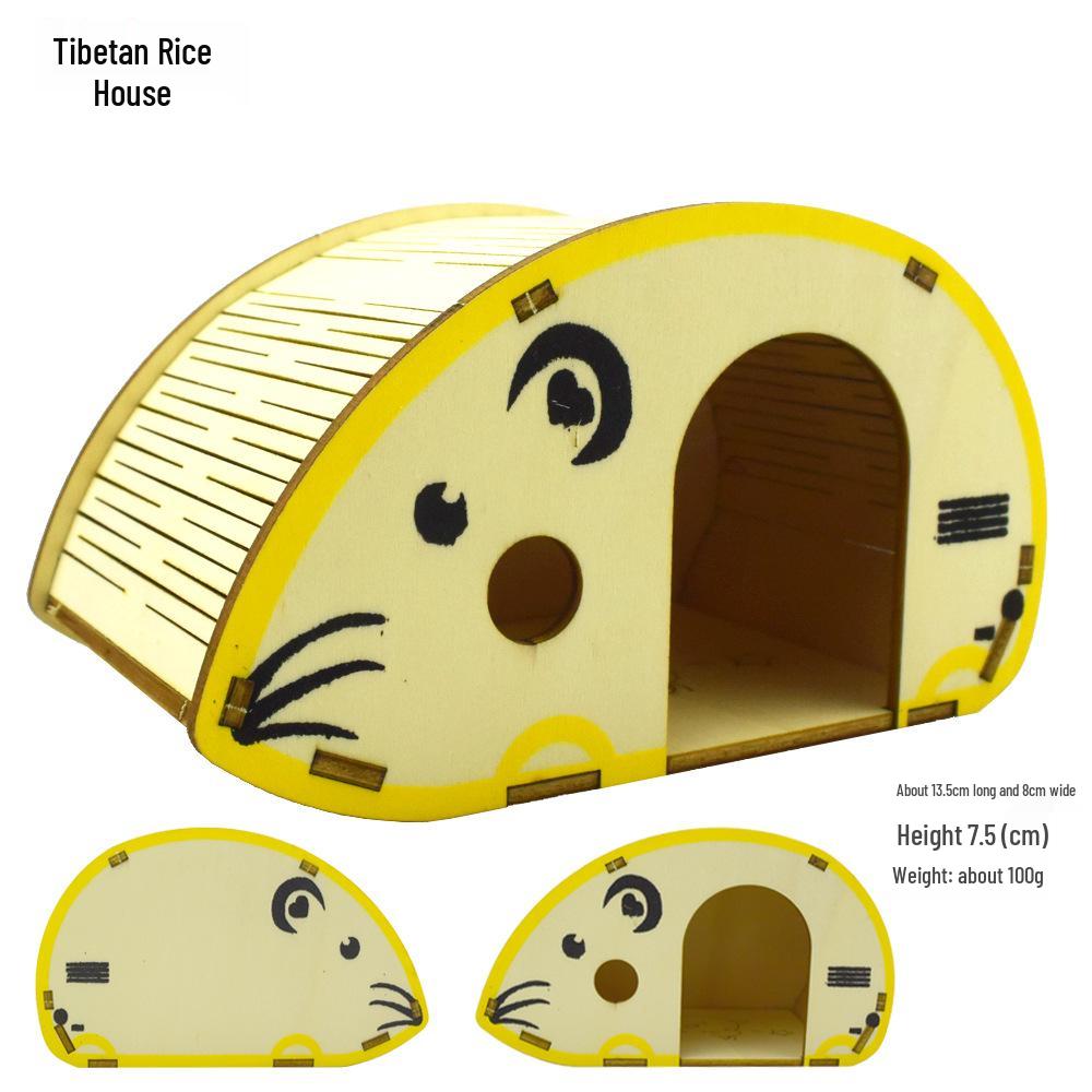Klettergerüst für Hamster aus massivem Holz, Autohaus mit Treppe und Plattform, Nestzaun für alle Jahreszeiten.