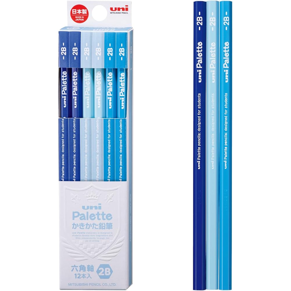 Mitsubishi K55602B pencil drawing method pencil unipalette 2B drawing method pastel blue 1 dozen