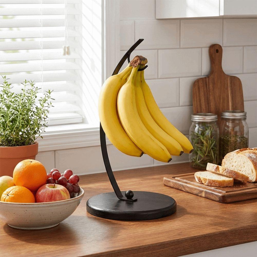 Stable Stand Banana Hanger Rack With Wood Base Fruit Storage Holder Grape Stand  Food Display