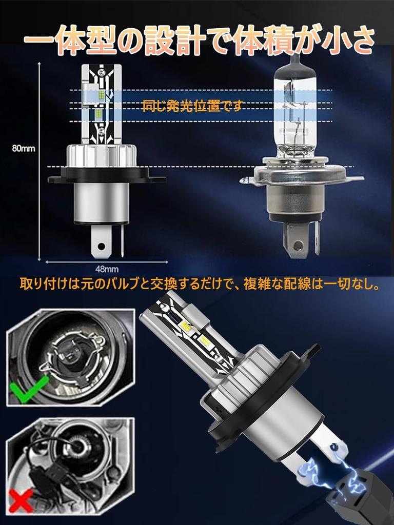 [Compact Integrated Type] LTONXEN H4 LED Headlight Hi/Lo Switching Vehicle