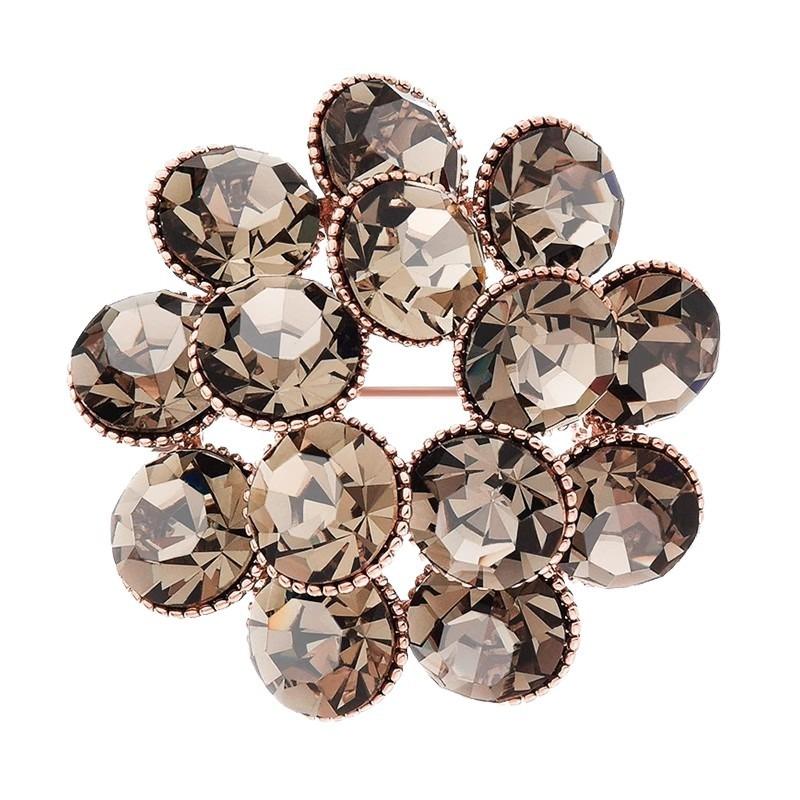 Retro Flower Silence Brooch, High-end Women's Luxurious and Elegant Crystal Brooch, Niche Design Sense Brooch