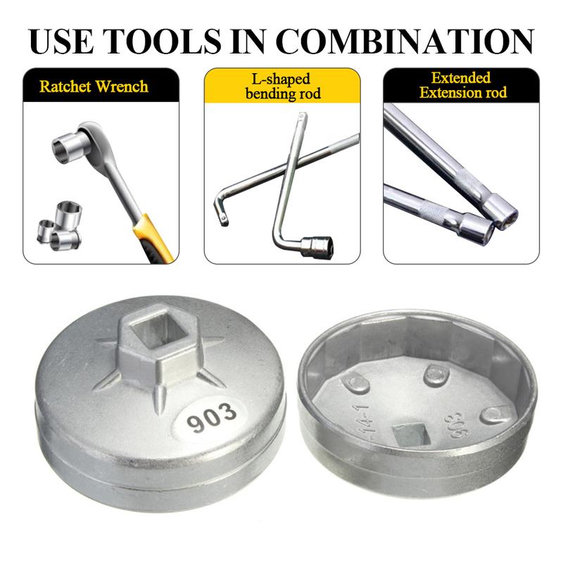 74mm 14 Flute Aluminum Oil Filter Wrench Cap Socket Remover Tool Auto Car Replacement Accessories for Mercedes Benz