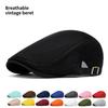 1Pc Men Mesh Newsboy Caps British Painters Berets Hats Spring Summer Ventilate Adjustable Flat Cap,Universal Outdoor Sports Caps