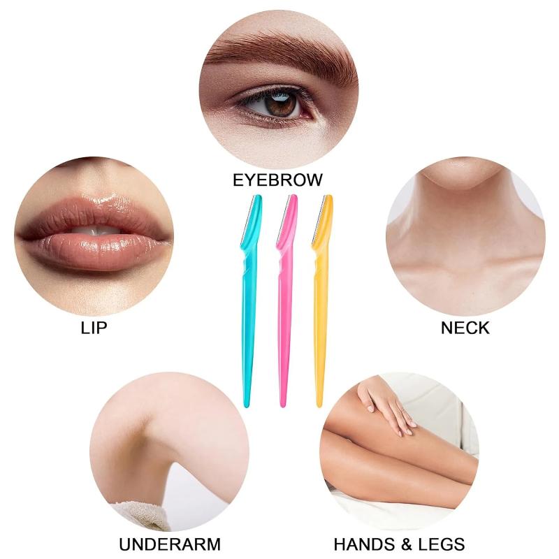 12/24 Pcs Multifunctional Brow Face Razor Exfoliating Hair Trimmer Shaver Grooming Tool for Women Men Travel