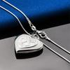 925 sterling silver 16-30 inch exquisite heart-shaped flip up pendant necklace for women's fashion wedding jewelry accessories