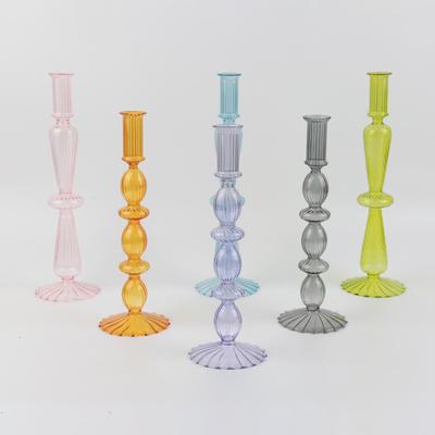 Candle Holder Artist Style Elegent Style Handmade Colored Vase Exquisite Desktop Party Ornament Romantic Gifts Glass For Household Decoration