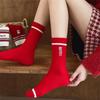 1/5 Pairs The Year Of The Horse Pony Red Socks Autumn Winter Warm Socks Unisex Mid-Calf Socks Festive Lucky  Year Socks Gifts