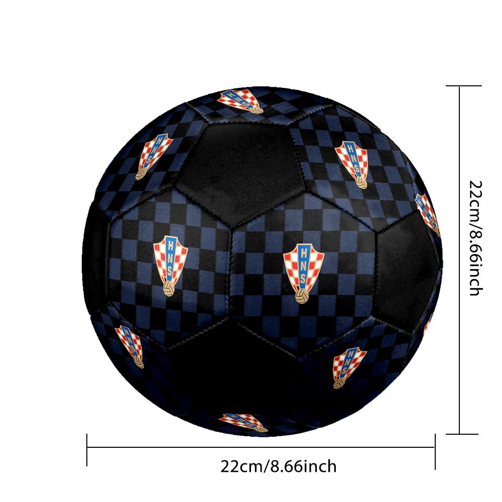 TAGLIA 5 Pallone da Calcio Federazione Calcistica Croata Colorato Per Tutte le Età Cucito a Macchina PVC Pronto per la Competizione Resistente Alta Rimbalzabilità