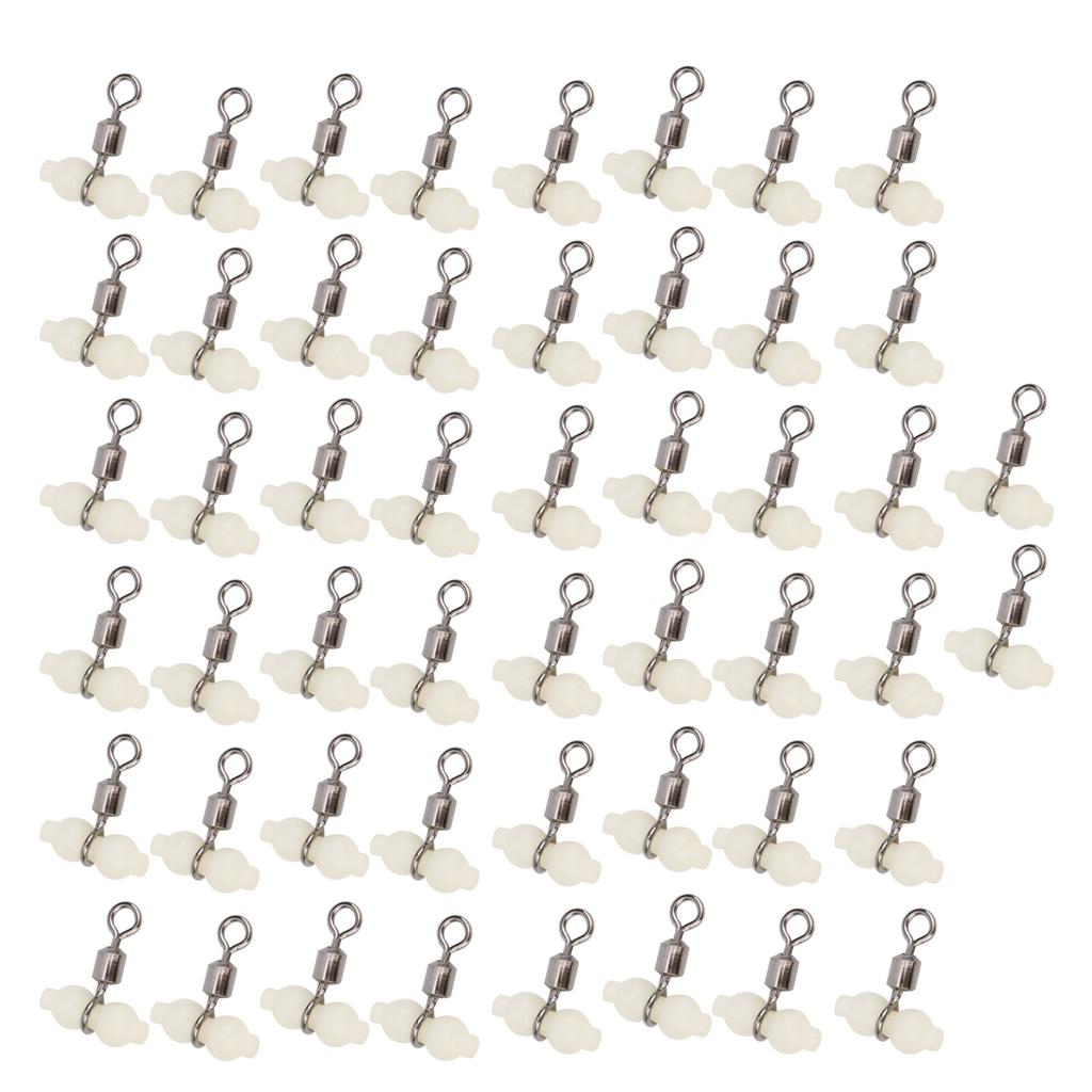 50Pcs Luminous 3 Way Gourd 8‑shape Swivel Hook Line Splitter Balancing Fishing Accessory