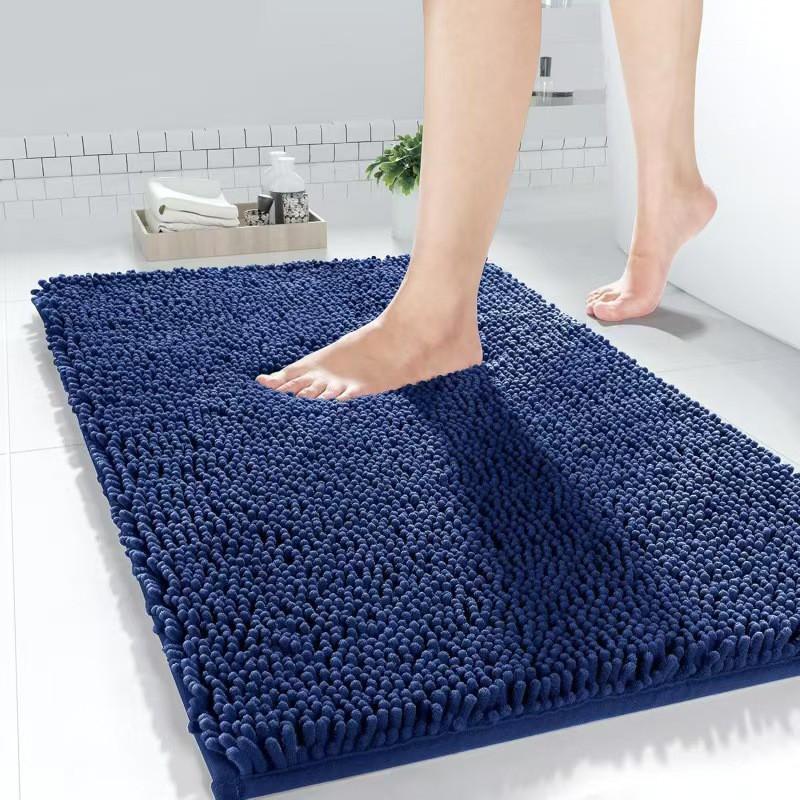 Chenille Bath Mat Bathroom Shower Floor Non-Slip Absorbent Rug Door Modern Minimalist Thick Plush