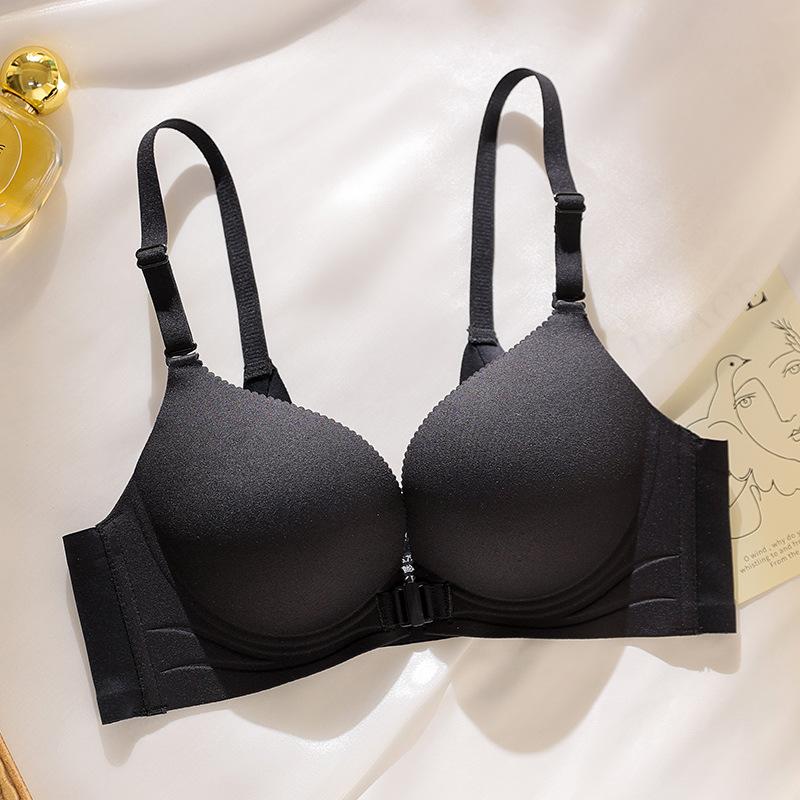 Nahtloser BH für Damen BH mit Knopf vorne BH mit Push-up-Effekt für Damen Träger Atmungsaktiver rückenfreier BH Weste