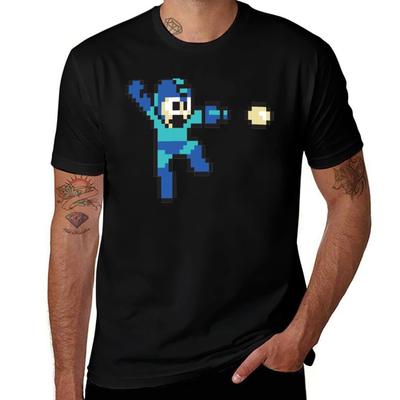 Shirts voor man t zwaar T-shirt pakket katoen wit megaman t-shirt man retro