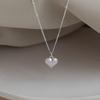 Brushed Heart Necklace in 925 Sterling Silver – 2025 Light Luxury Clavicle Design for Girls