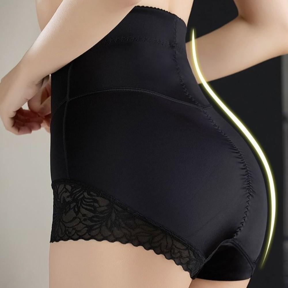 High Waist Postpartum Body Shaper Lace Flowers Seamless Underpants Tummy Control Underwear Women