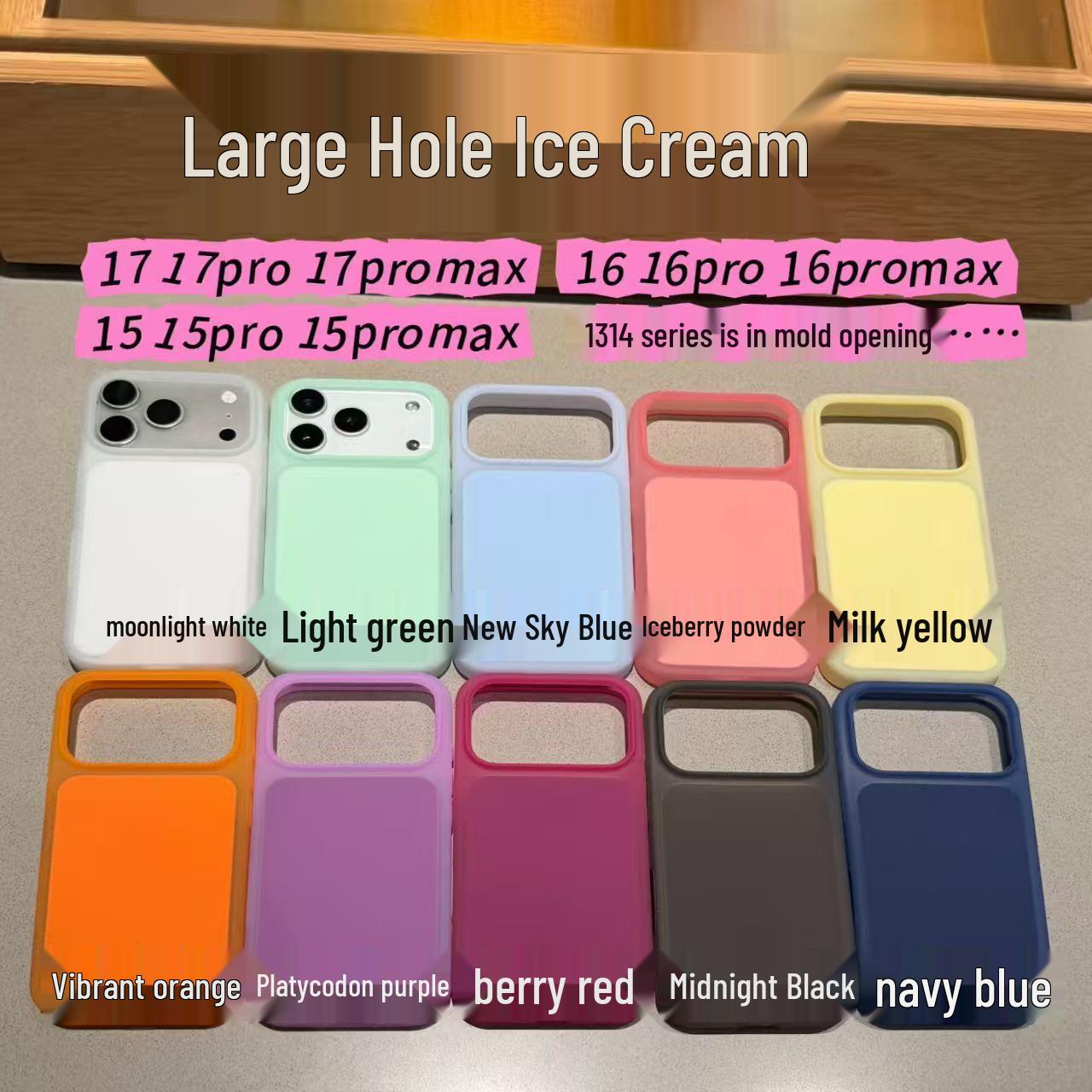 

iPhone 17 Pro Full Coverage Jelly Ice Cream Case with Protective Button Cover Navy Blue