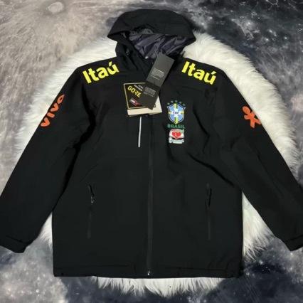 Brasilien Teamjacke Neymar mit der gleichen Kapuzenjacke wasserdicht Brasilien Nationalmannschaft Jacke Fußball Trainingskleidung