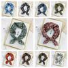 Pastoral Style Printed Silk Scarf Head Scarf Floral Kerchief Simple Scarf Hair Band  Women