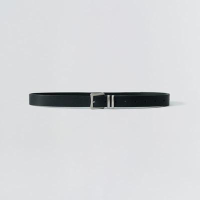 EZIO Modern Square Leather Belt_Black