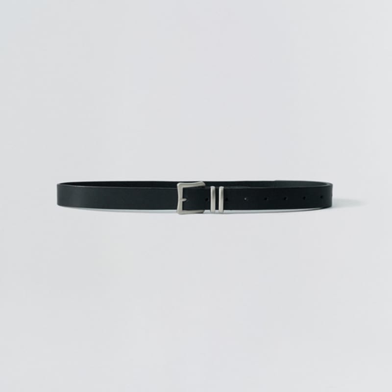 EZIO Modern Square Leather Belt_Black