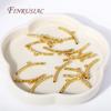 2mm*25mm 18K Gold Plated Corrugated Curved Long Tube Beads Connectors Bails For DIY Necklace Bracelet Findings Material