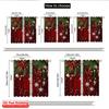 2D Flat Printing 2Pcs Christmas Curtains Classical Pine Tree Snowflakes Red Green Xmas Room Suitable For Living Room Bedroom