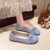 Women's Spring Flat Bow Slip-On Loafers, Versatile Comfortable Casual Footwear, Available In Large Sizes.