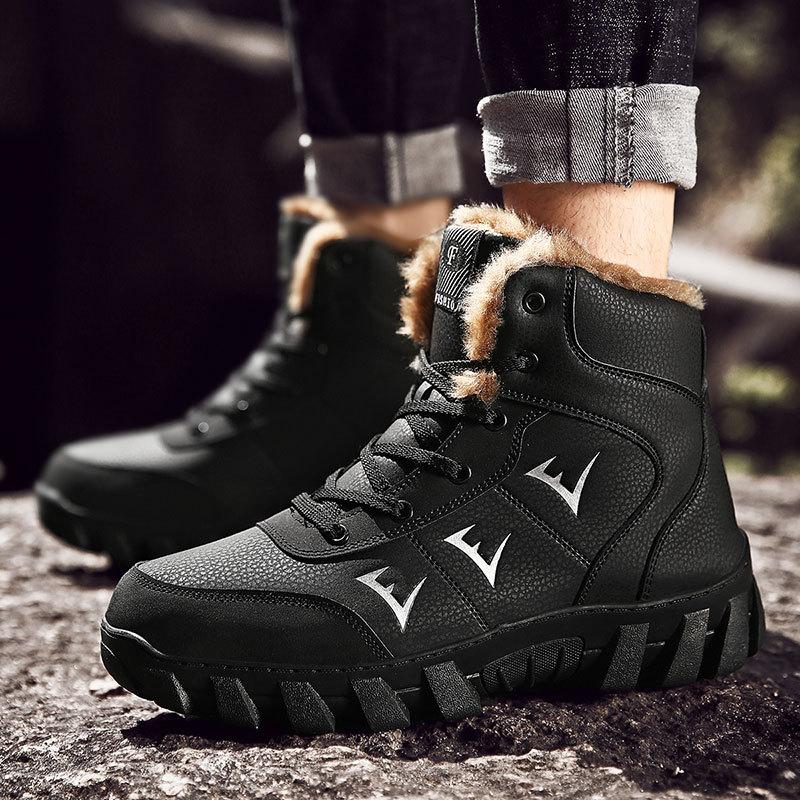 

22 Winter cotton shoes large size snow boots warm and piled thickened high-top thick-soled outdoor boots 39