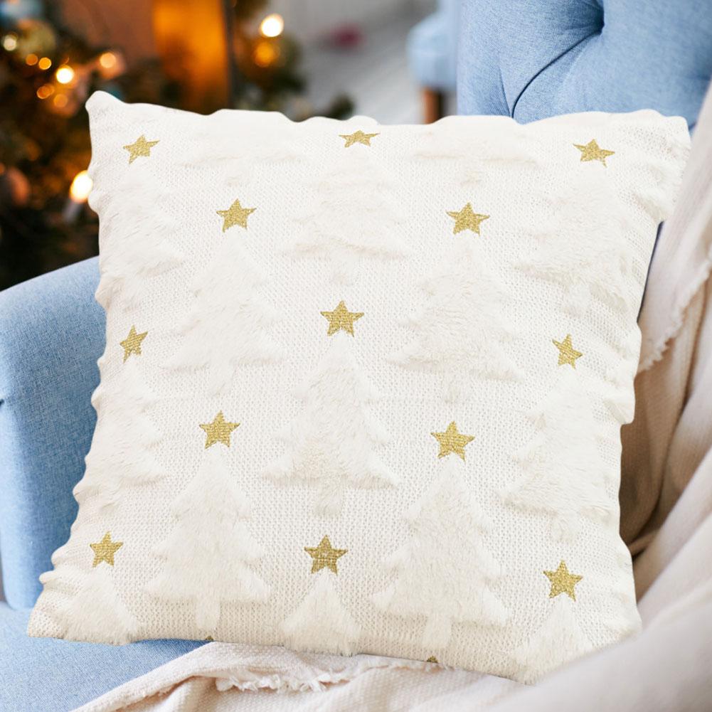 Merry Christmas Decorative Pillowcase 45x45cm Soft Plush Couch Cushion Case Car Bedroom Cushion Cover Christmas Pillowslip Home