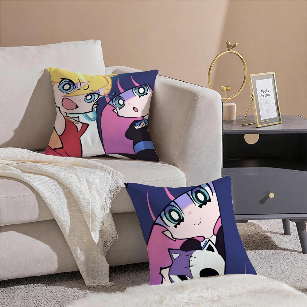 Japanese Anime PPanty Stocking with Garterbelt Cushion Cover Pillowcase Short Plush Invisible Zipper Room Sofa Cushion Cover
