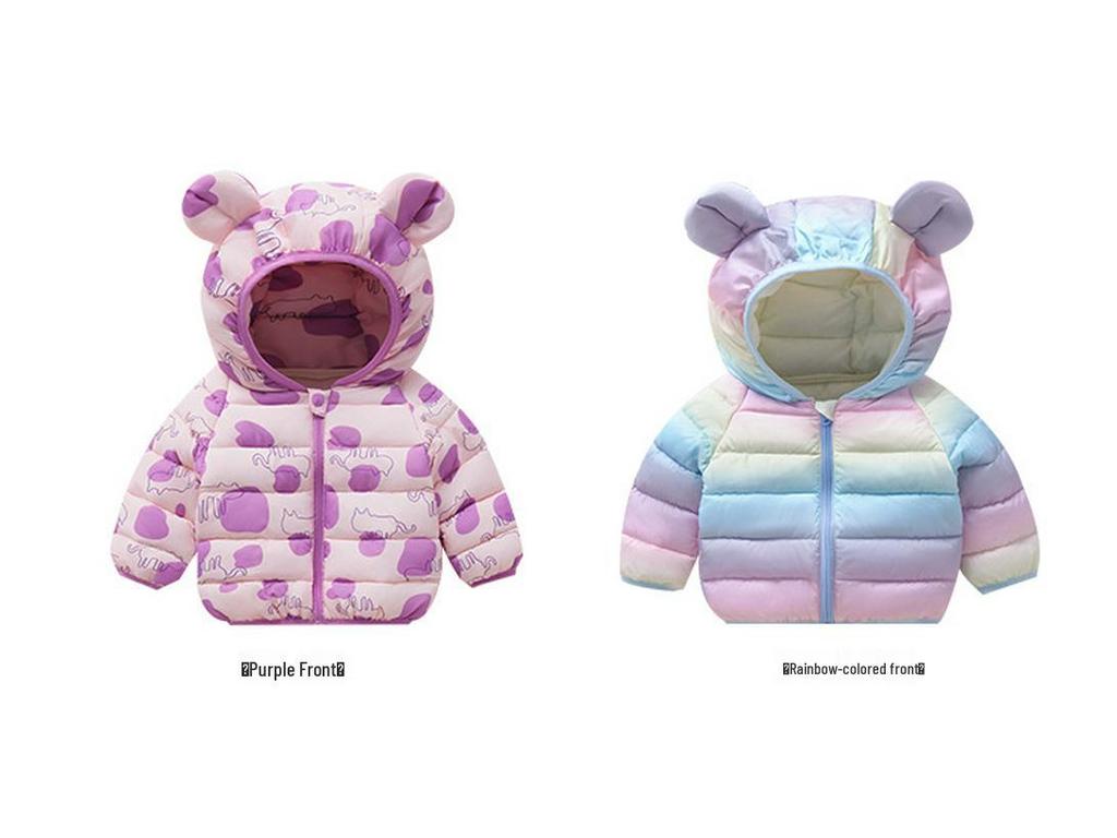 Kinder Kapuzenjacke mit Baumwollfutter - Warmer Cartoon-Print für Jungen & Mädchen im Herbst/Winter