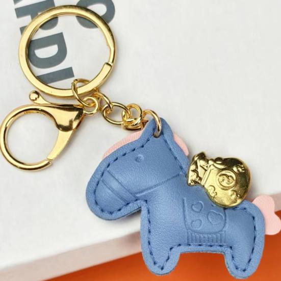 Pferd Taschenanhänger Kompakter Mini Schlüsselanhänger Handgefertigt Kunstleder Pferdeanhänger Handtaschen Geldbörsen Rucksäcke Taschenzubehör
