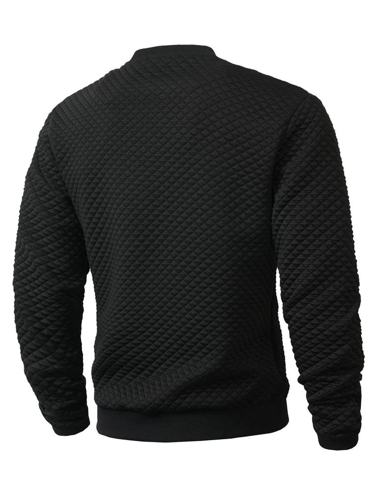2025 Spring & Autumn Waffle Knit Solid Color Jacquard Hoodie