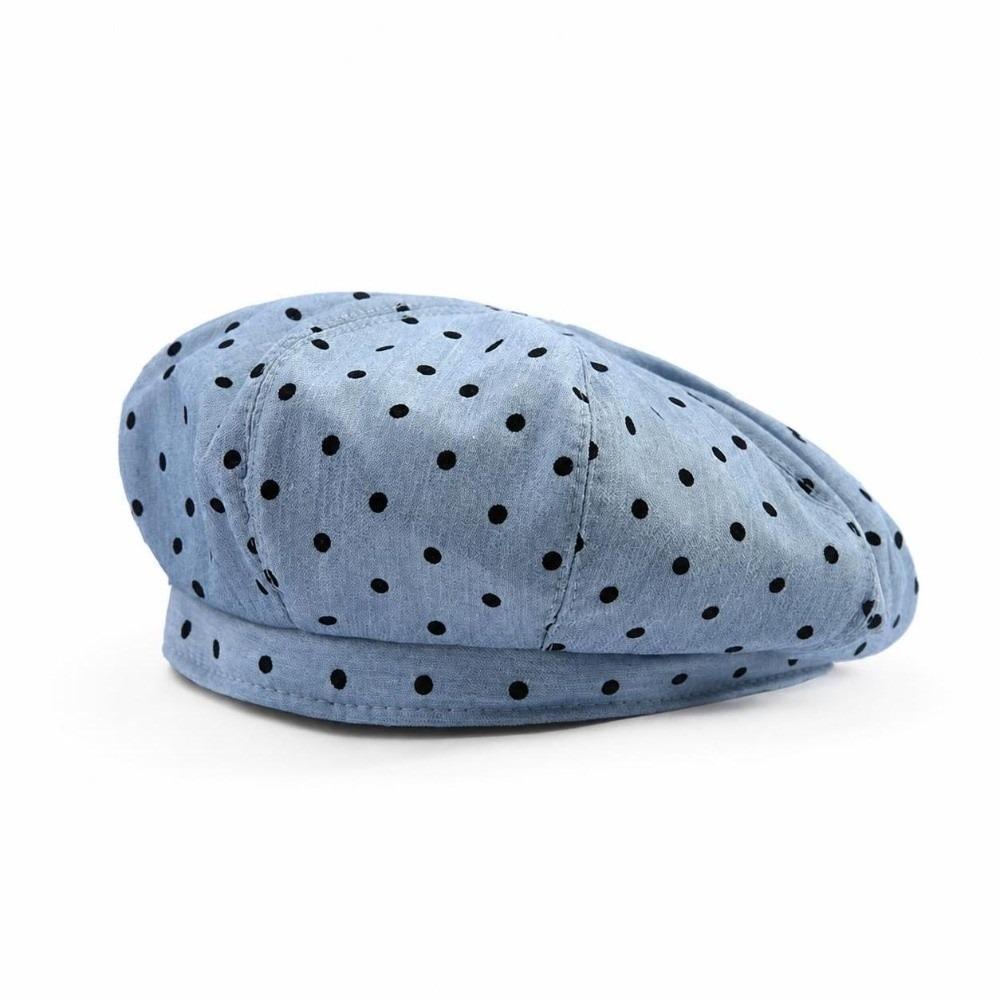 Literary Polka Dot Berets Artistic Newsboy Hat Versatile Painter Hat for Women