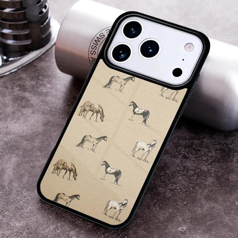 Horses Pattern Collage Phone Case for iPhone 17 16 15 Pro Max Air 14 13 12 11 Plus Shockproof Cover