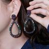 CMM Gorgeous Black Golden Color Jewelry Multicolor Hollow Water Drop Earrings