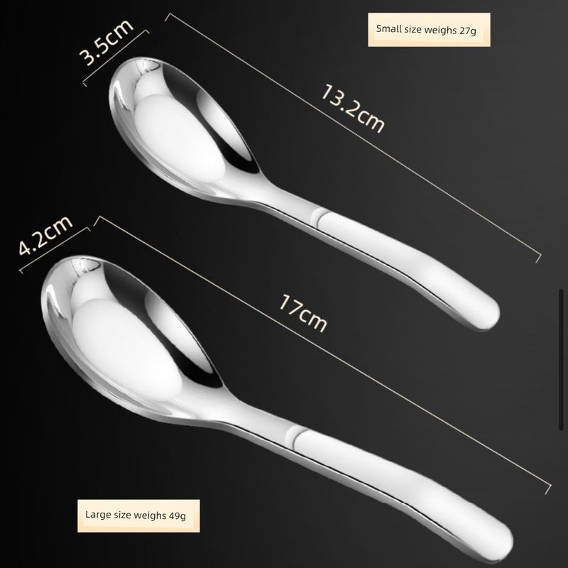 316L Stainless Steel Spoon, New Korean-Style Flat-Bottomed Spoon, Restaurant Hotel Household Dining Spoon, Soup Spoon, Dessert Spoon