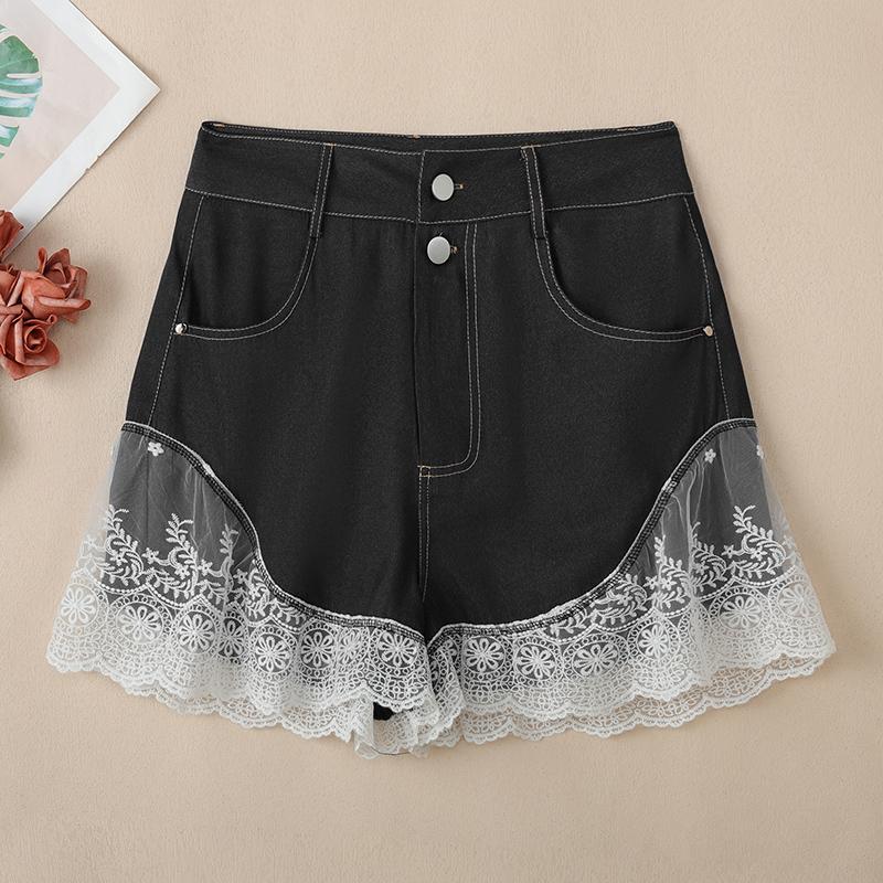 ZANZEA Women Summer Casual Lace Splice Short Pants