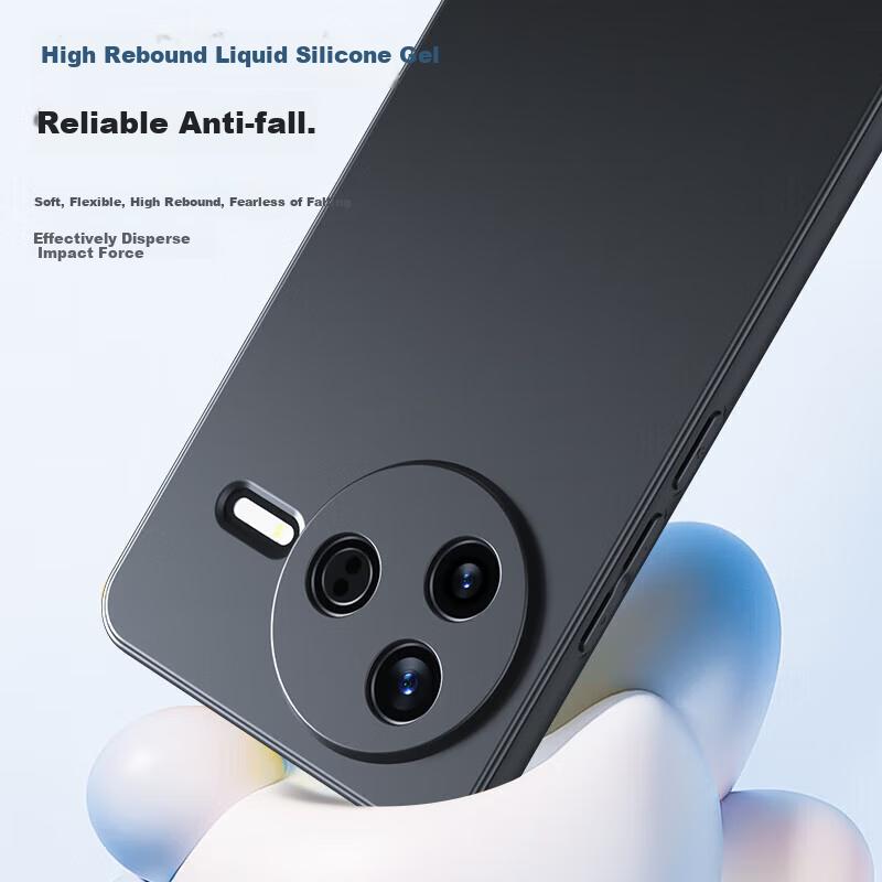 BIAZE Frosted Skin-FriendlyCase for Redmi K80 Pro Phone, K80 Pro Full Protection Shockproof Slim Heat Dissipation Liquid Soft JK972 Black