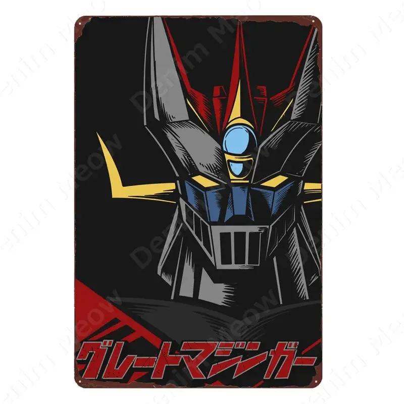 Segno di Latta Animazione Sci-Fi Robot Anime Vintage Film Cartone Animato Poster Man Cave Piastra Murale Segni Decor Shabby Garage Targhette in Latta