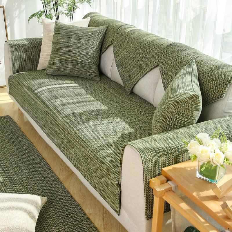 Japanese Style Cotton and Linen Sofa Cushion Universal Anti Slip Cushion for All Seasons Household Goods