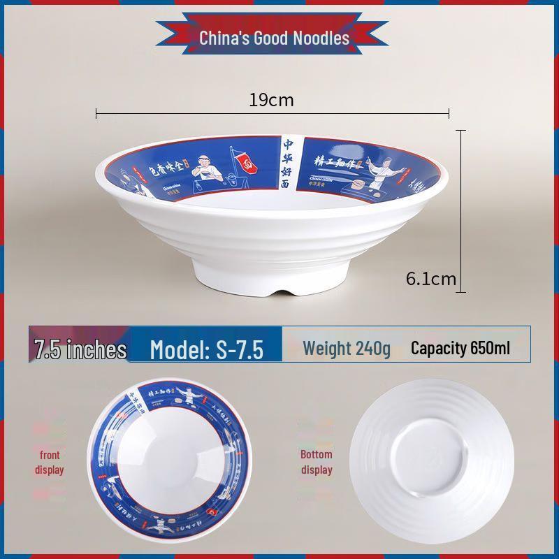 Jijun Chinese Style Melamine Noodle Bowls (10-Pack)