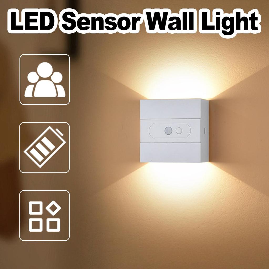 Motion Sensor Usb Rechargeable Led Wall Lamp Indoor For Bedrooms Dimmable Wireless Light Up-Down Living Luxury Sconce Room Metal