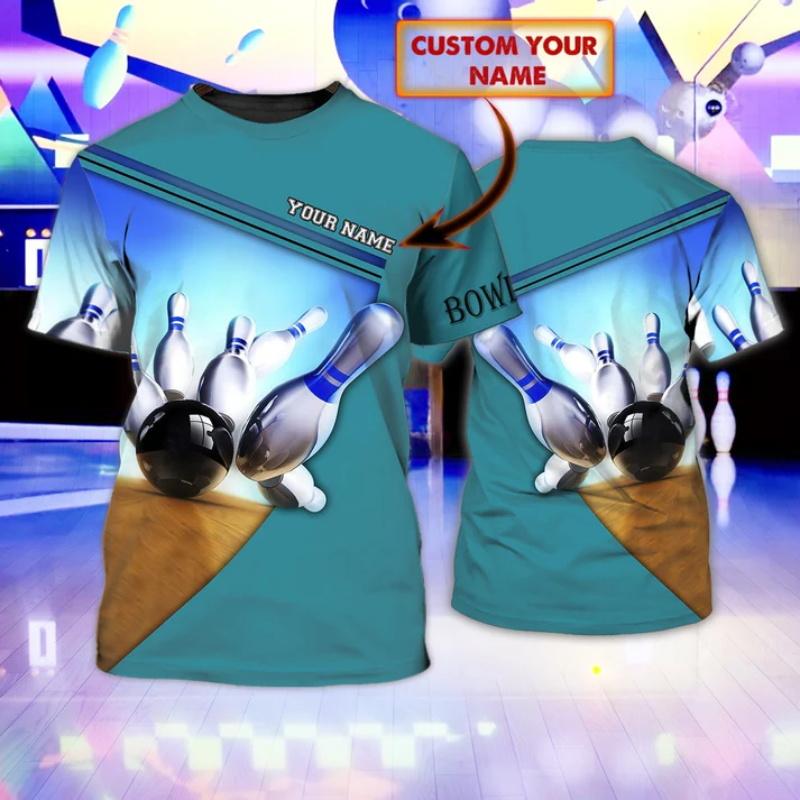 Custom Name 3D Print Mens Bowling Shirt For Men Short Sleeve Round Neck Men's Beer And Bowling T Shirt Clothes Kids Tee Shirt