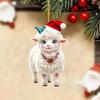 Weihnachtsschaf Anhänger Ornament Flaches Acryl Niedliches Hängendes Lamm für Weihnachtsbaum Feierparty Heimdekorationen